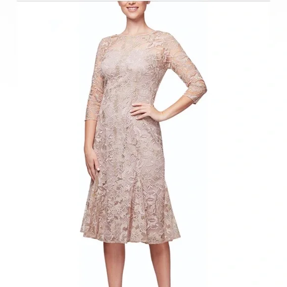 slim fit dress slacks Emily Embroidered Fit and Flare Dress